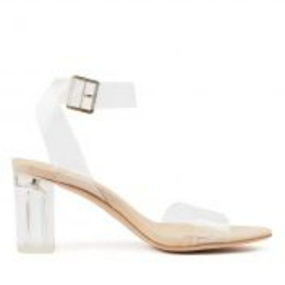 Free People Silent D Sandals Paisleena Transparent Vinyl Leather Size 6 Clear - Picture 3 of 3